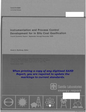 Instrumentation and process control development for in situ coal gasification. Fourth quarterly report, September--November 1975