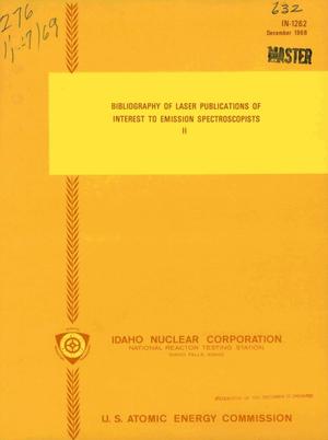 BIBLIOGRAPHY OF LASER PUBLICATIONS OF INTEREST TO EMISSION SPECTROSCOPISTS. [PART] II.