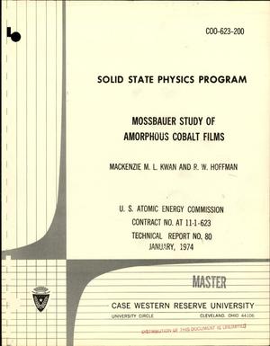 Ferromagnetism in thin amorphous cobalt films. Technical report No. 80