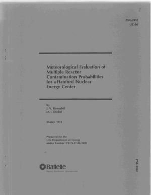 Meteorological evaluation of multiple reactor contamination probabilities for a Hanford Nuclear Energy Center