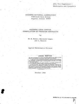 ARGONNE CODE CENTER: COMPILATION OF PROGRAM ABSTRACTS. Supplement 1.