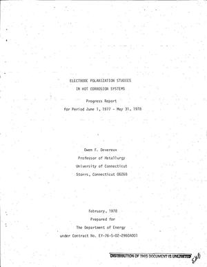 Electrode polarization studies in hot corrosion systems. Progress report, June 1, 1977--May 31, 1978