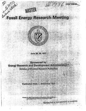Fossil energy research meeting