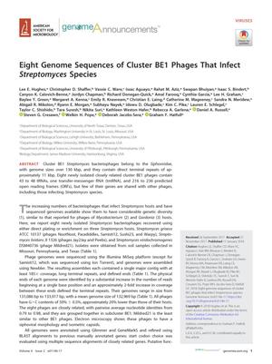 Primary view of object titled 'Eight Genome Sequences of Cluster BE1 Phages That Infect Streptomyces Species'.