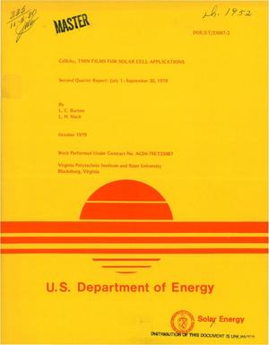 CdSiAs/sub 2/ thin films for solar cell applications. Second quarter report, July 1, 1979-September 30, 1979. [CdSiAs/sub 2//CdS]