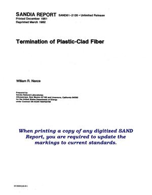 Termination of plastic-clad fiber. [Plastic-clad silica]