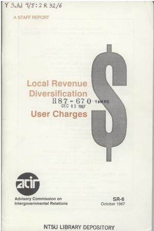 Primary view of object titled 'Local revenue diversification : user charges'.
