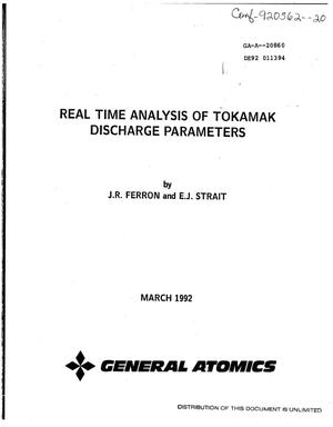 Real time analysis of tokamak discharge parameters