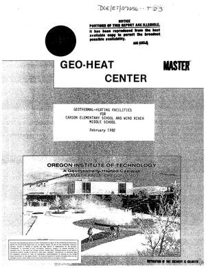 Geothermal-heating facilities for Carson Elementary School and Wind River Middle School