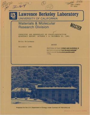 Chemistry and morphology of coal liquefaction. Quarterly report, October 1-December 31, 1981