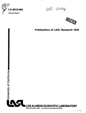 Publications of LASL research, 1978