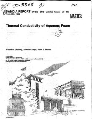 Thermal conductivity of aqueous foam