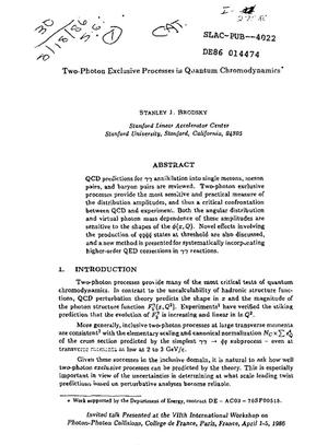 Two-photon exclusive processes in quantum chromodynamics