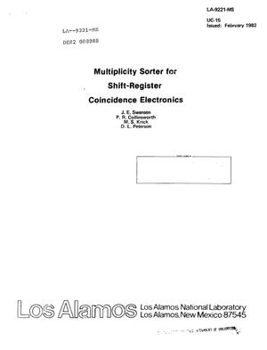 Multiplicity sorter for shift-register coincidence electronics
