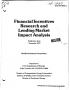 Report: Financial incentives research and lending market impact analysis