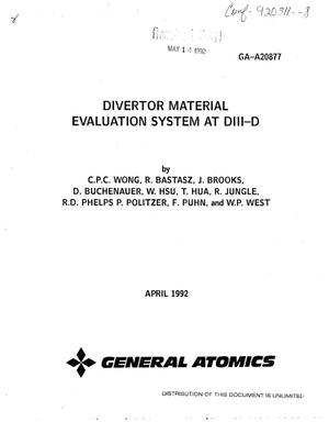 Divertor material evaluation system at DIII-D
