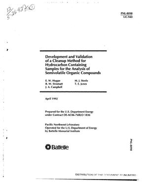 Development and validation of a cleanup method for hydrocarbon containing samples for the analysis of semivolatile organic compounds