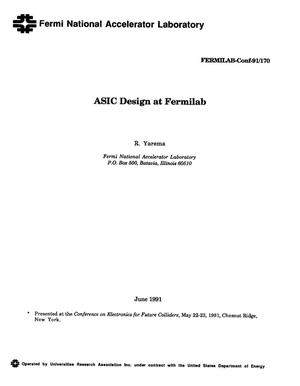 ASIC design at Fermilab