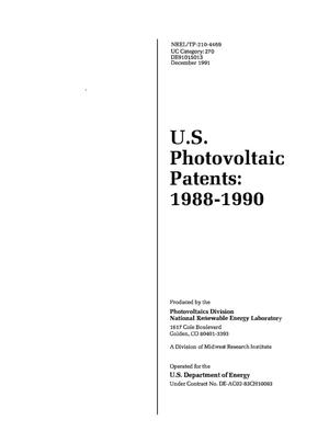 US Photovoltaic Patents, 1988--1990