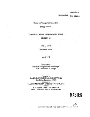 Transportation energy data book: Edition 12