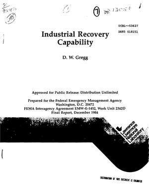 Industrial recovery capability. Final report. [Claus alumina catalyst for sulfur production]