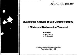 Quantitative analysis of soil chromatography. I. Water and radionuclide transport