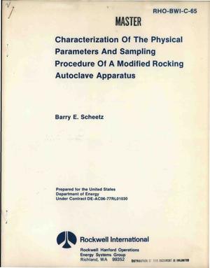 Characterization of the physical parameters and sampling procedure of a modified rocking autoclave apparatus