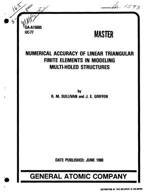 Numerical accuracy of linear triangular finite elements in modeling multi-holed structures