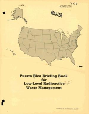 Puerto Rico State Briefing Book for low-level radioactive waste management