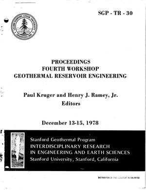 Proceedings fourth workshop geothermal reservoir engineering