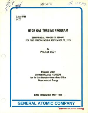 HTGR Gas Turbine Program. Semiannual progress report for the period ending September 30, 1979