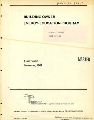 Building-owners energy-education program. Final report
