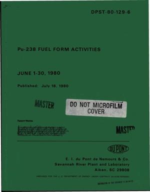 Pu-238 fuel form activities, June 1-30, 1980