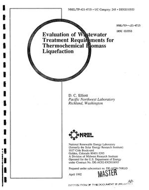 Evaluation of Wastewater Treatment Requirements for Thermochemical Biomass Liquefaction