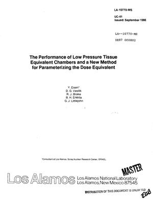 Performance of low pressure tissue equivalent chambers and a new method for parameterizing the dose equivalent