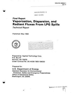Vaporization, dispersion, and radiant fluxes from LPG spills. Final technical report