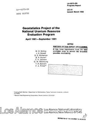 Geostatistics project of the national uranium resource evaluation program. Progress report, April 1981-September 1981