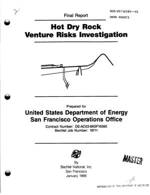 Hot dry rock venture risks investigation:
