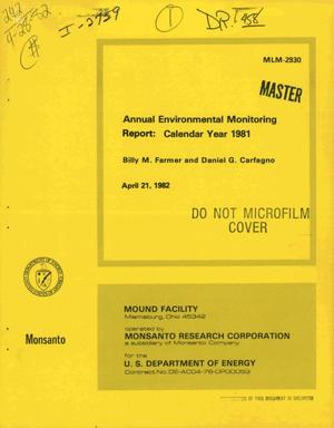 Primary view of object titled 'Annual environmental monitoring report: calendar year 1981'.
