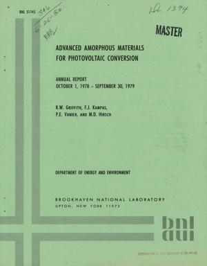 Advanced amorphous materials for photovoltaic conversion. Annual report, October 1, 1978-September 30, 1979