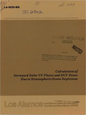 Calculations of increased solar UV fluxes and DUV doses due to stratospheric-ozone depletions