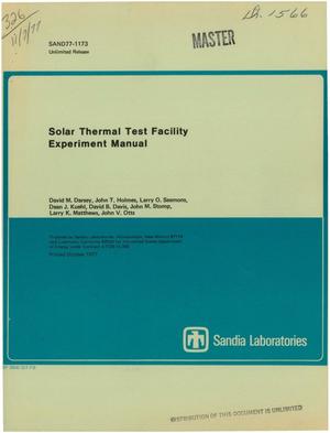 Solar Thermal Test Facility experiment manual