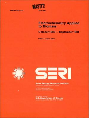Electrochemistry applied to biomass. Progress report, October 1980-September 1981