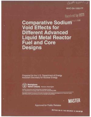 Comparative sodium void effects for different advanced liquid metal reactor fuel and core designs