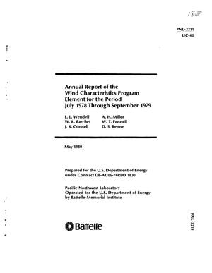 Annual report of the Wind Characteristics Program Element, July 1978-September 1979