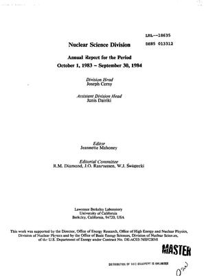 Nuclear Science Division annual report, October 1, 1983-September 30, 1984