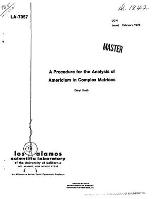 Procedure for the analysis of americium in complex matrices