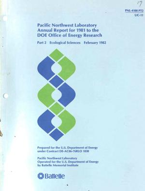 Annual Report for 1981 to the DOE Office of the Assistant Secretary for Environmental Protection, Safety, and Emergency Preparedness. Part 2. Ecological Sciences. [Lead abstract]