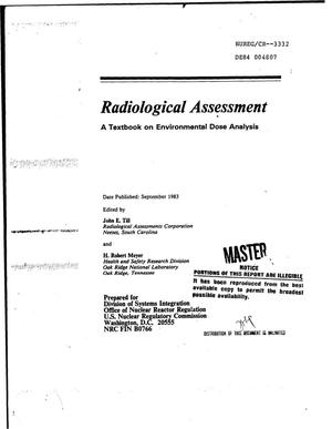 Radiological assessment. A textbook on environmental dose analysis