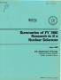 Report: Summaries of FY 1980 research in the nuclear sciences